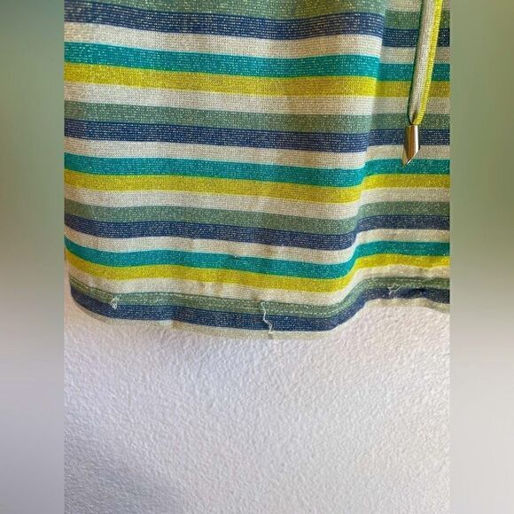 Striped green dress with drawstring waist - Picture 6 of 9